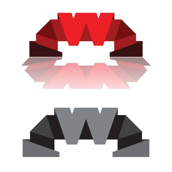 Літера W стилізований дизайн — стоковий вектор