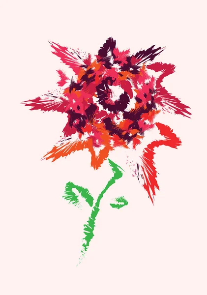 Leuchtende Blumenzeichnung — Stockvektor