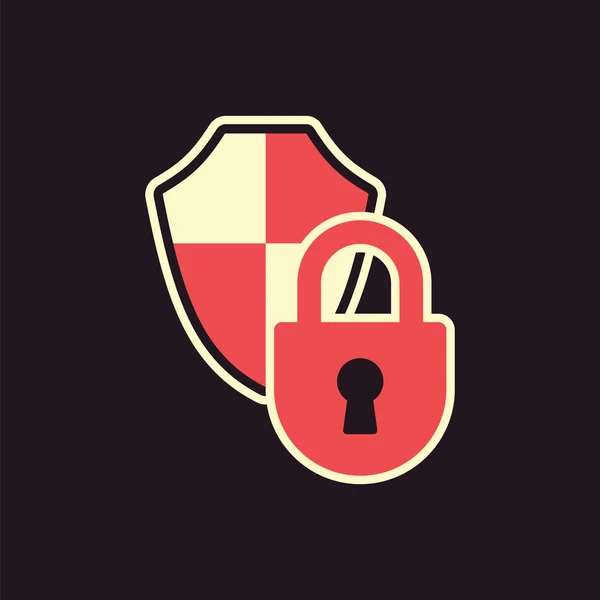 Lock schild bescherming vector — Stockvector