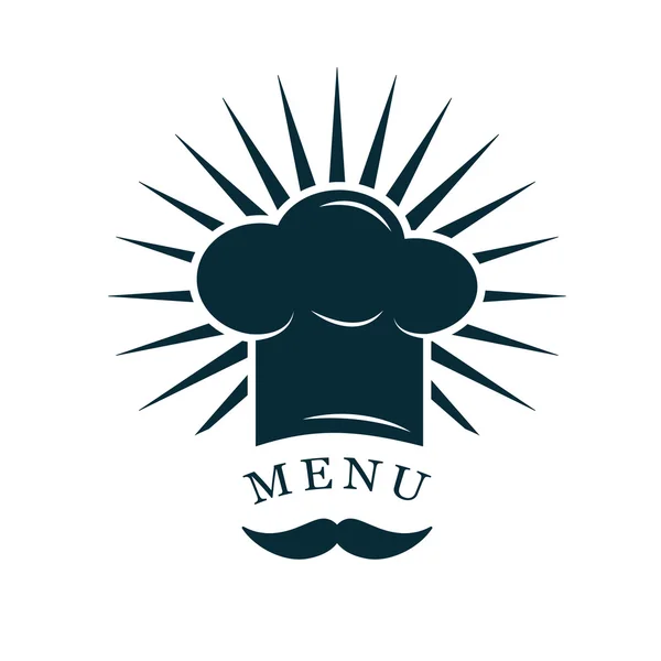Chapéu de chef com logotipo bigode — Vetor de Stock