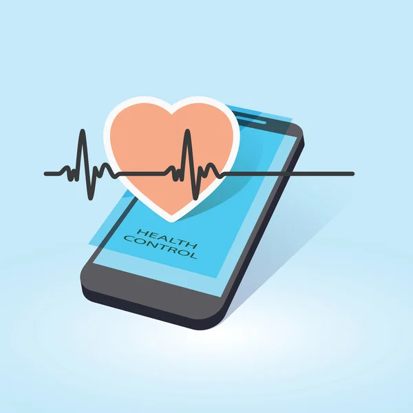 Control de salud móvil — Vector de stock