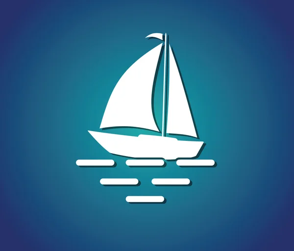 Yacht simbolo del mare — Vettoriale Stock