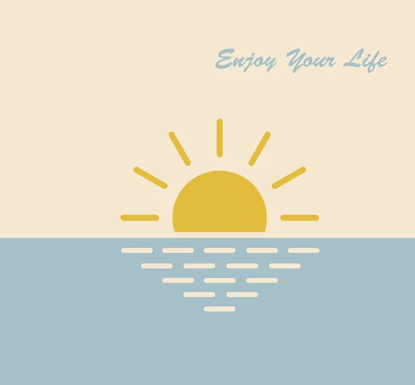 Soleil mer vie vecteur — Image vectorielle