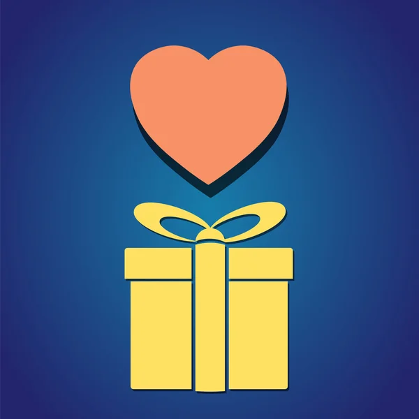 Boîte cadeau Coeur — Image vectorielle