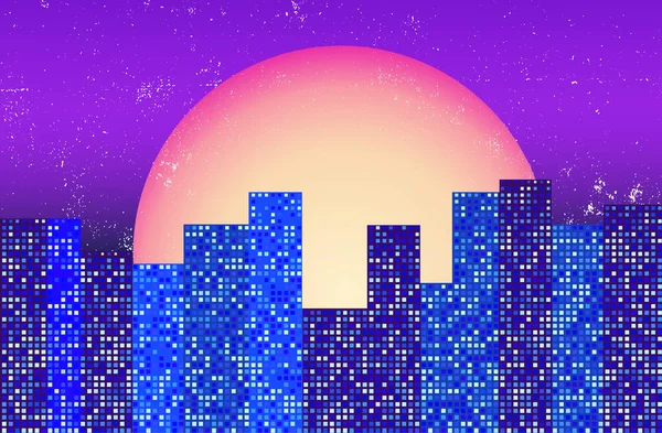 Night Cityscape Moderne Stedelijke Vector Illustratie Scyscraper Skyline Donkere Scène — Stockvector