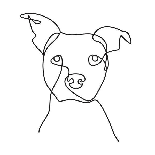 Ständige Linienziehung Hund Handgezeichnete Linienzeichnung Mit Hund — Stockvektor