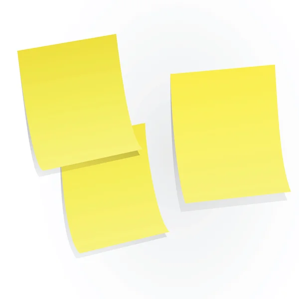 Yellow sticky papers on white — Stock Vector