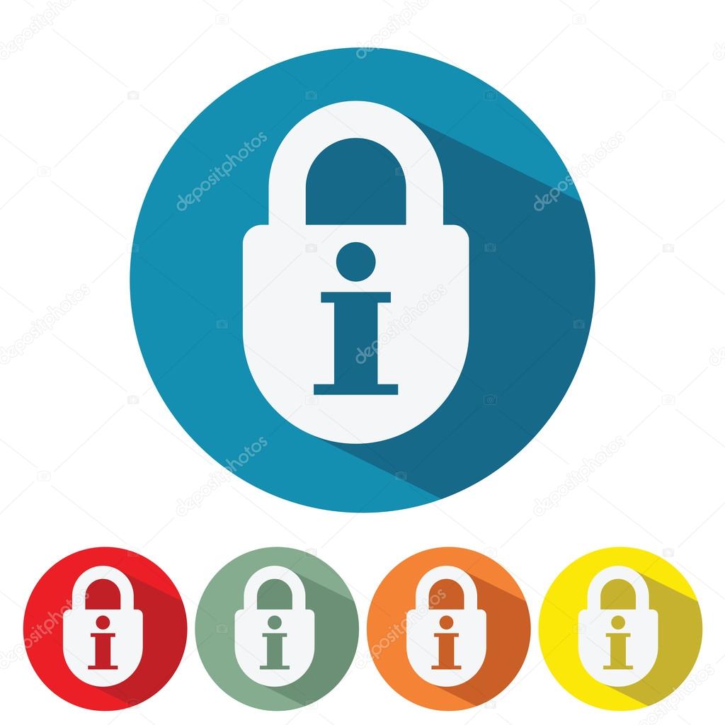 Information security web icon flat design