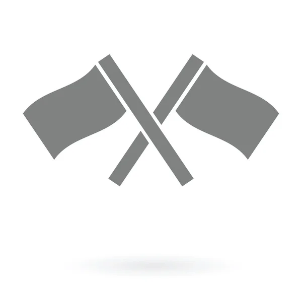Icône des drapeaux croisés — Image vectorielle