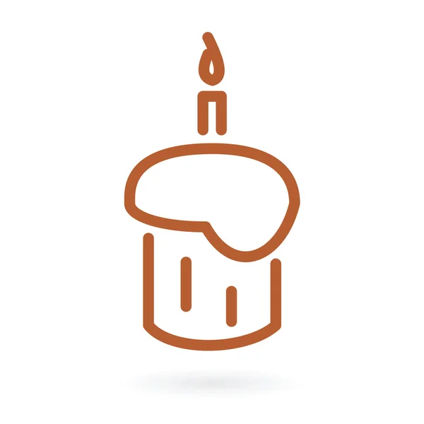 Felice compleanno torta icona — Vettoriale Stock