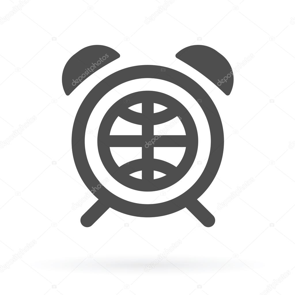 alarm clock earth symbol icon
