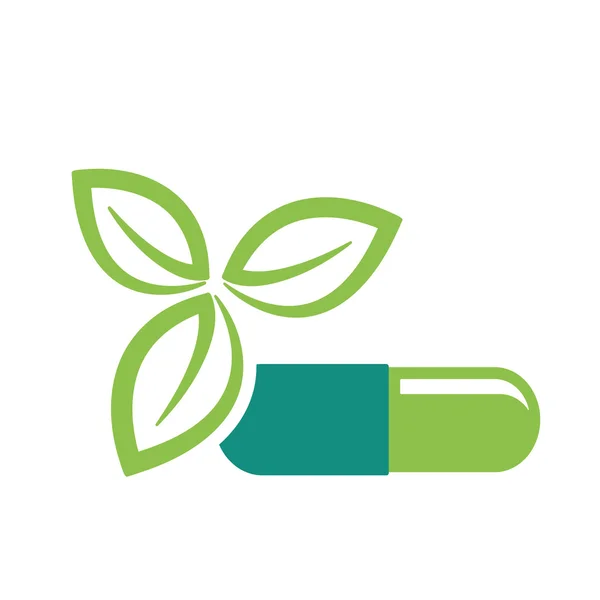 Yeşil yaprakları ve pill simgesi