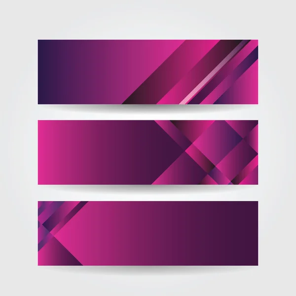 Pancartas púrpuras horizontales — Vector de stock