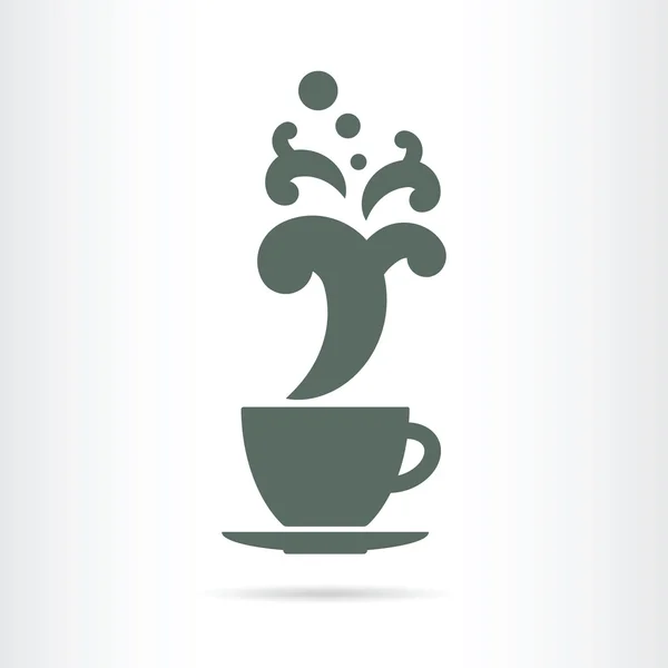 Taza de café con rizado — Vector de stock