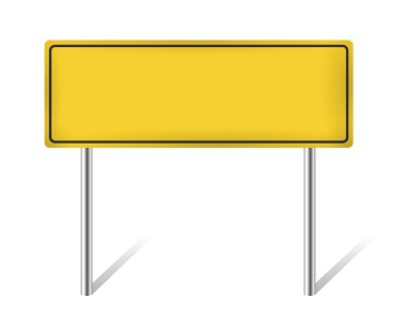 beyaz izole sarı boş yol işareti