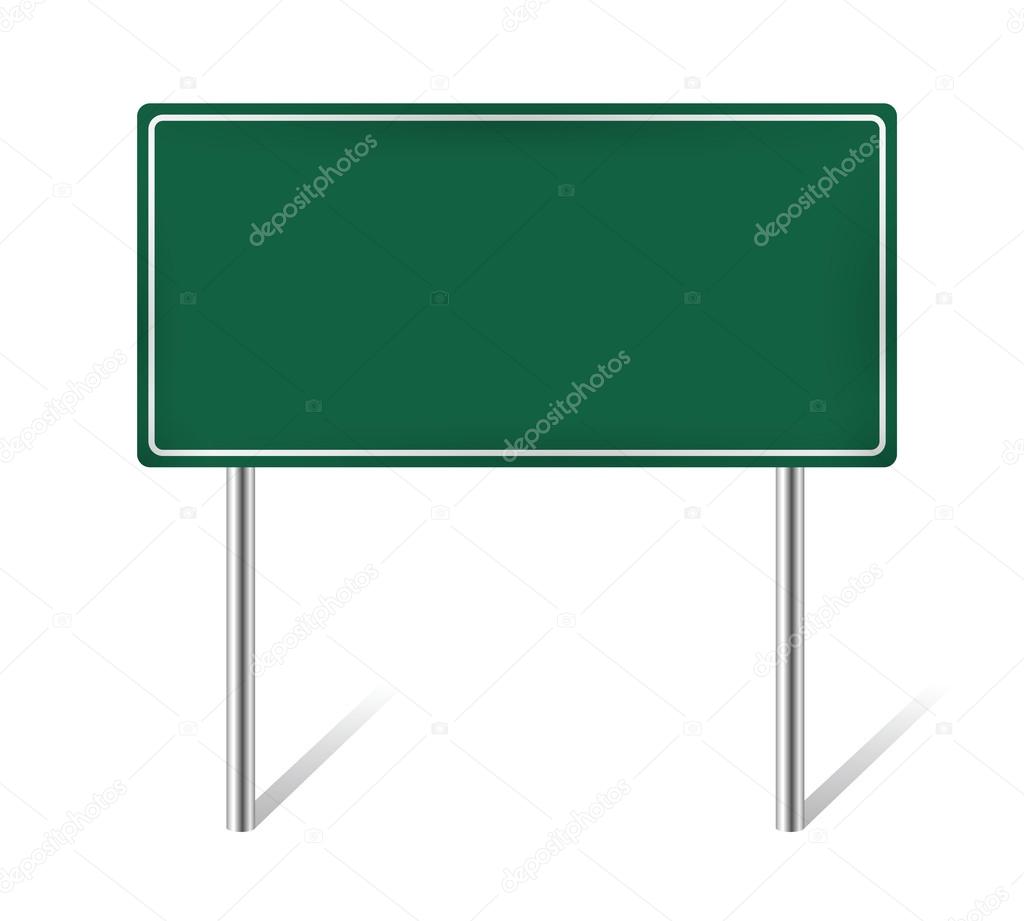 green blank information traffic sign
