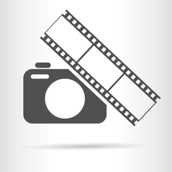 Macchina fotografica pellicola icona striscia — Vettoriale Stock