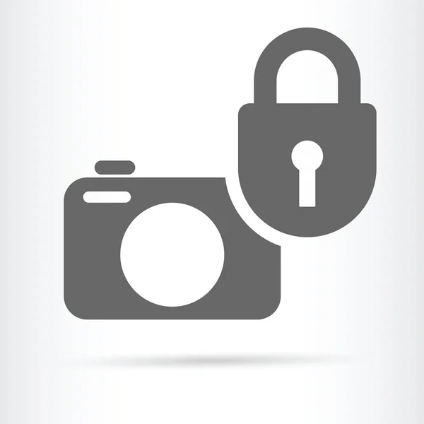 Digitale camera beeld beveiligingspictogram — Stockvector