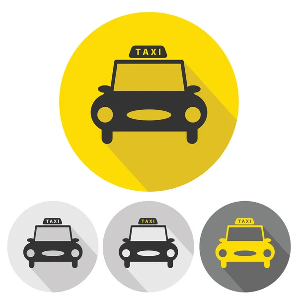 Taxi bilen platt ikoner set — Stock vektor