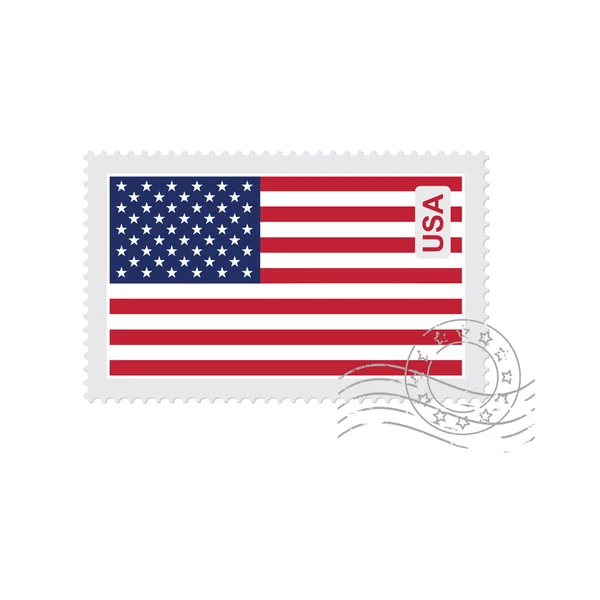 Us flag old postage stamp — Stock Vector