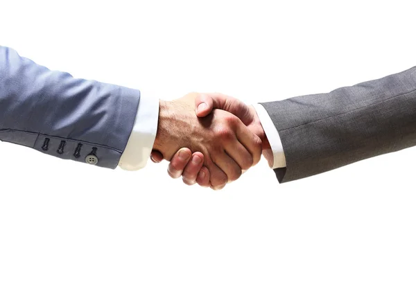 Handdruk van zakelijke partners na ondertekening van veelbelovende contract — Stockfoto