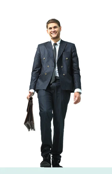 Homem de negócios em pé no vértice — Fotografia de Stock
