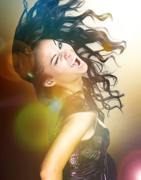 Eccentric Young Woman Dancing — Stock Photo, Image