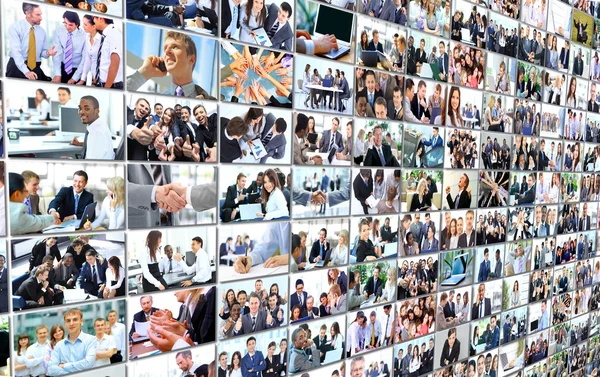 Business people group collage background — Stock Photo, Image