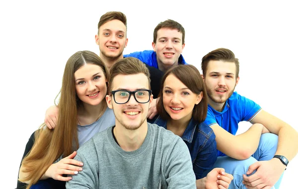 Happy young group of people standing togethe — Stock Photo, Image