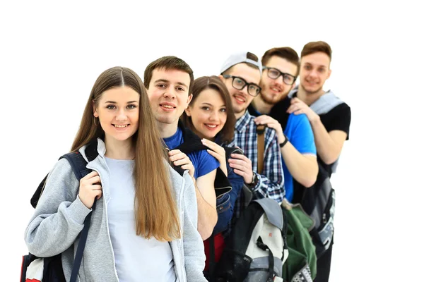 Fröhliche junge Gruppe von Menschen, die zusammen stehen — Stockfoto