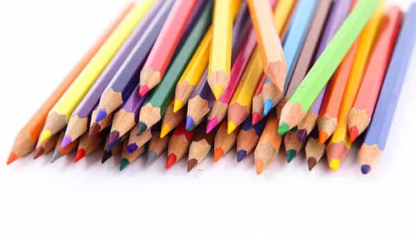 Gros plan des crayons de couleur avec — Photo