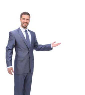 Beyaz zemin üzerinde izole iş adamı