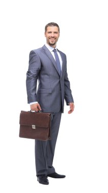 Beyaz arka plan üzerinde başarılı businesman