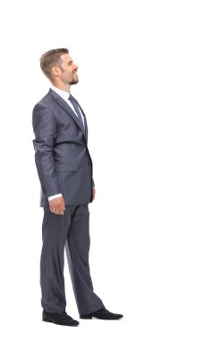 Beyaz arka plan üzerinde başarılı işadamı