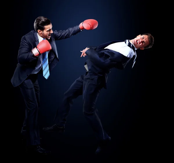 Business concept. competition in the business of two young businessmen — Stock Photo, Image