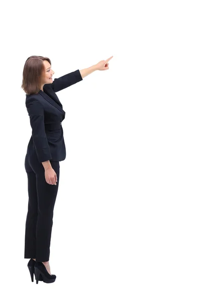 Retrato de una mujer de negocios señalando algo . —  Fotos de Stock