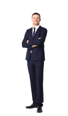 Beyaz arka planda iş adamı