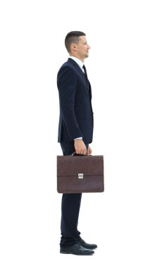 Beyaz arka plan üzerinde izole iş adamı