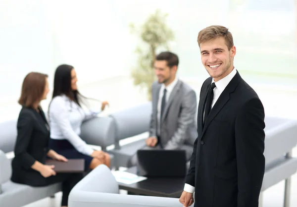 Empresários que têm reunião no cargo — Fotografia de Stock