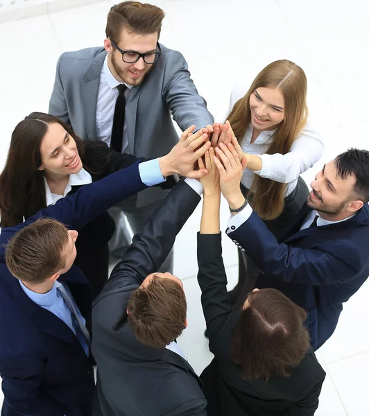 Groep van mensen uit het bedrijfsleven samen. van bovenaf bekijken — Stockfoto