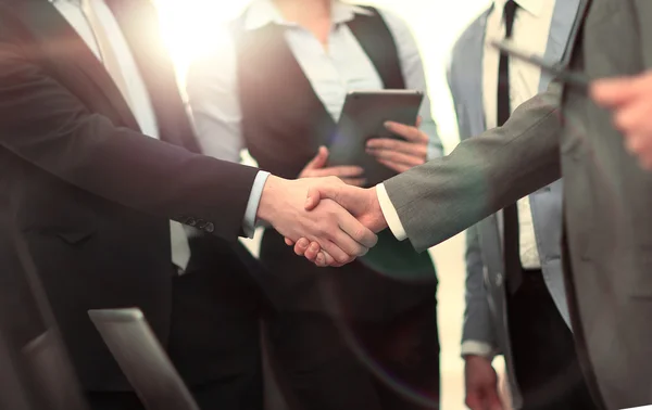 Business mensen vergadering discussie Corporate Handshake Concept — Stockfoto