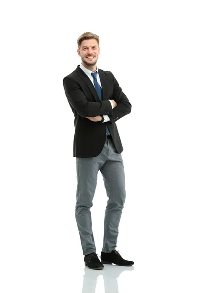 Portrait of a elegant handsome business man on white background — Stock Photo, Image