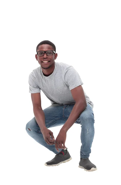 Juste un mec séduisant avec des lunettes. isolé sur blanc — Photo