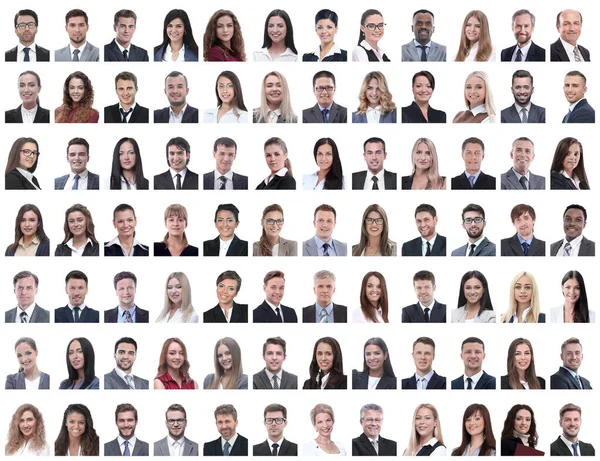 Portraits of successful employees isolated on a white — Stock Photo, Image