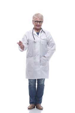 Tam gelişim. Dost canlısı kadın doktor sana bakıyor.