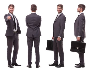 Modern genç bir iş adamının fotoğraf kolajı.