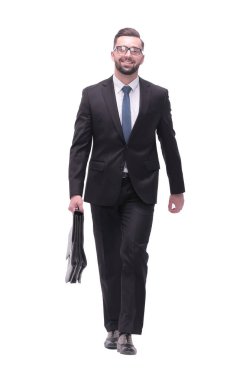 Dikiz aynası. Deri çantalı iş adamı öne çıkıyor.