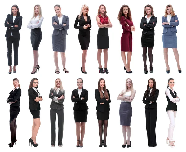 En pleine croissance.collage d'un groupe de jeunes femmes d'affaires prospères. — Photo