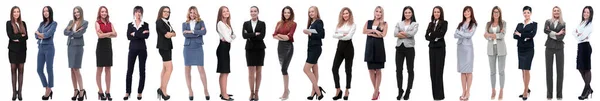 Grupp framgångsrika unga affärskvinna står i rad — Stockfoto