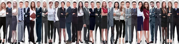 Colagem panorâmica de grupos de empregados bem sucedidos. — Fotografia de Stock